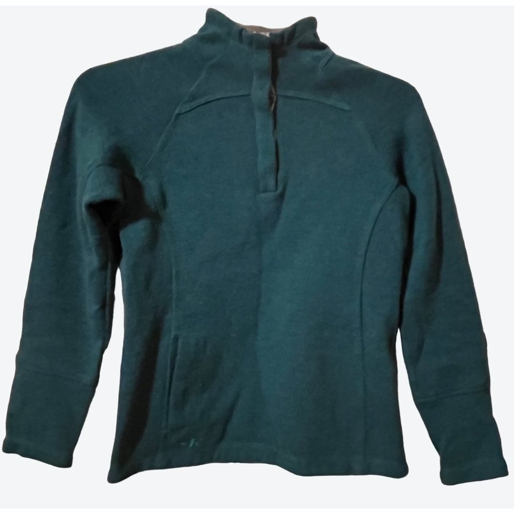 Outdoor Research Women's Small Long Sleeve 1/4 Snap Pullover Teal-Green Fleece